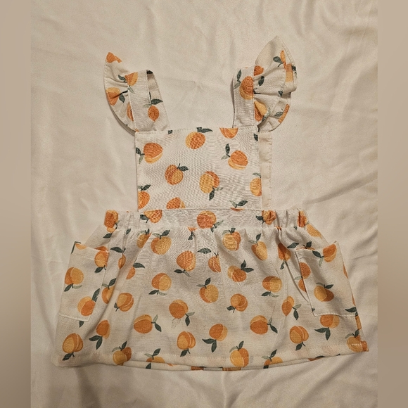 Adorable Baby Dress By Nicole Miller- Peach Fruit Design- Size 6/9 Month - Picture 5 of 9